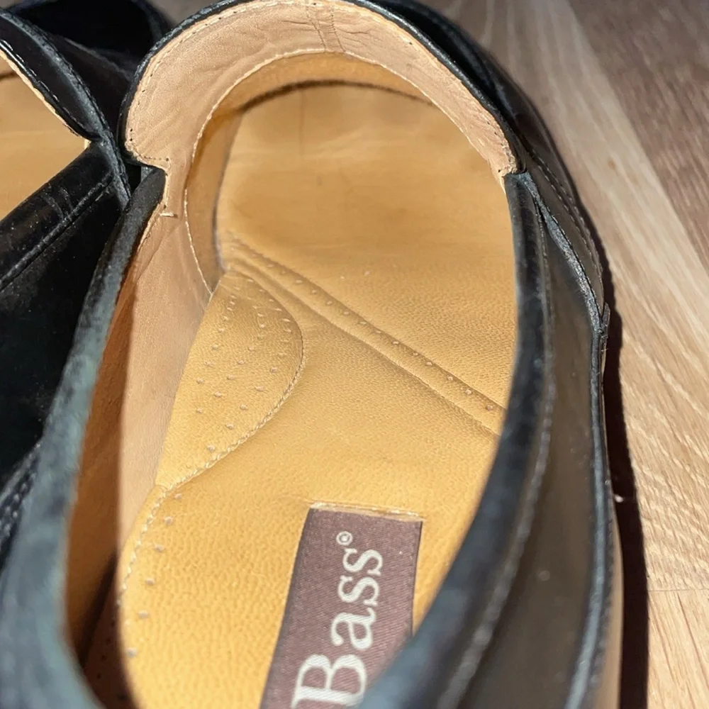 Bass‎ Flex Merger Black Leather Penny Loafers.  Size 9.